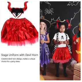 1 Set halloween costume skirt devil horn hairband for stage performance