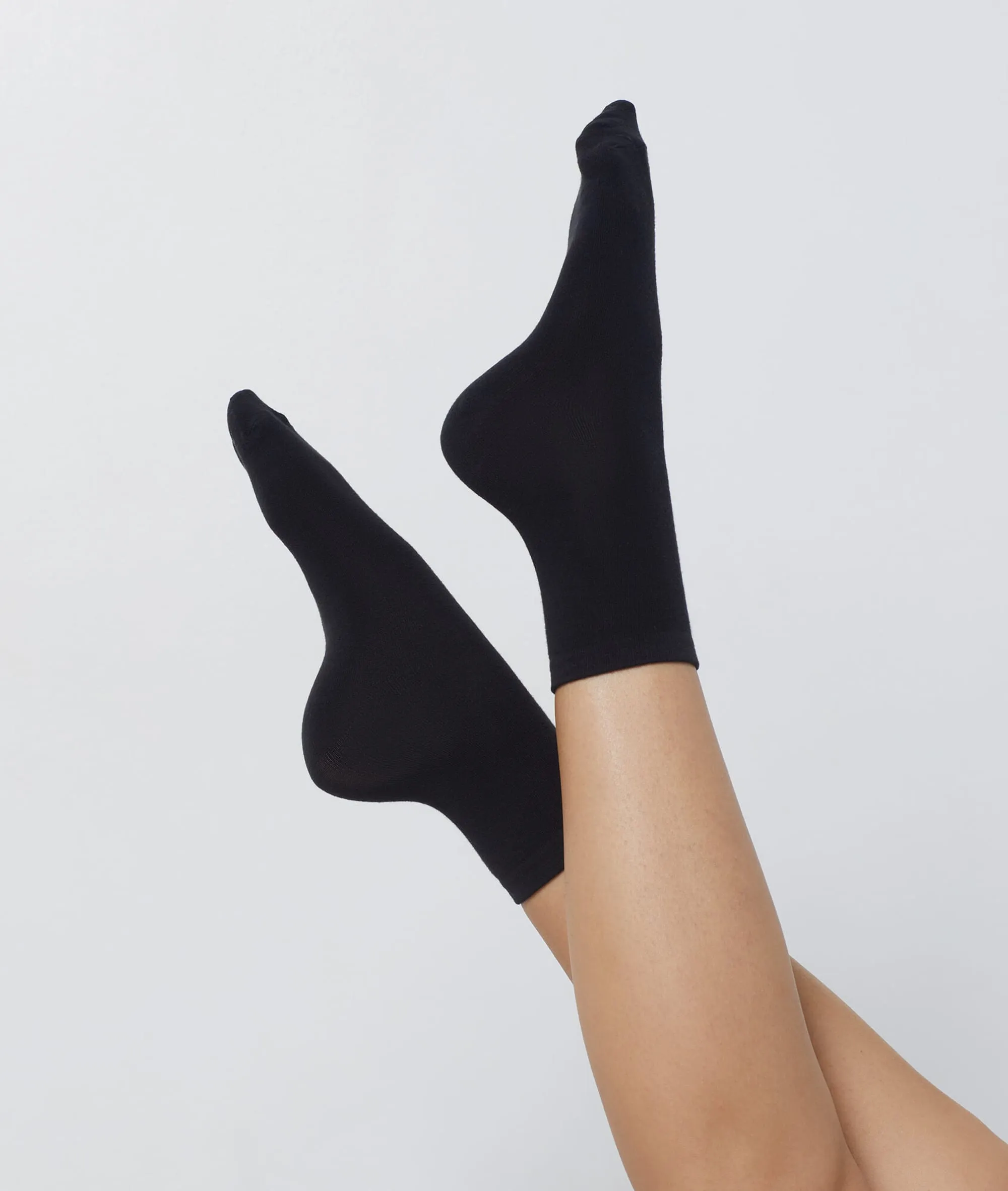 2 pares calcetines lisos WARM ME UP NOIR - ETAM