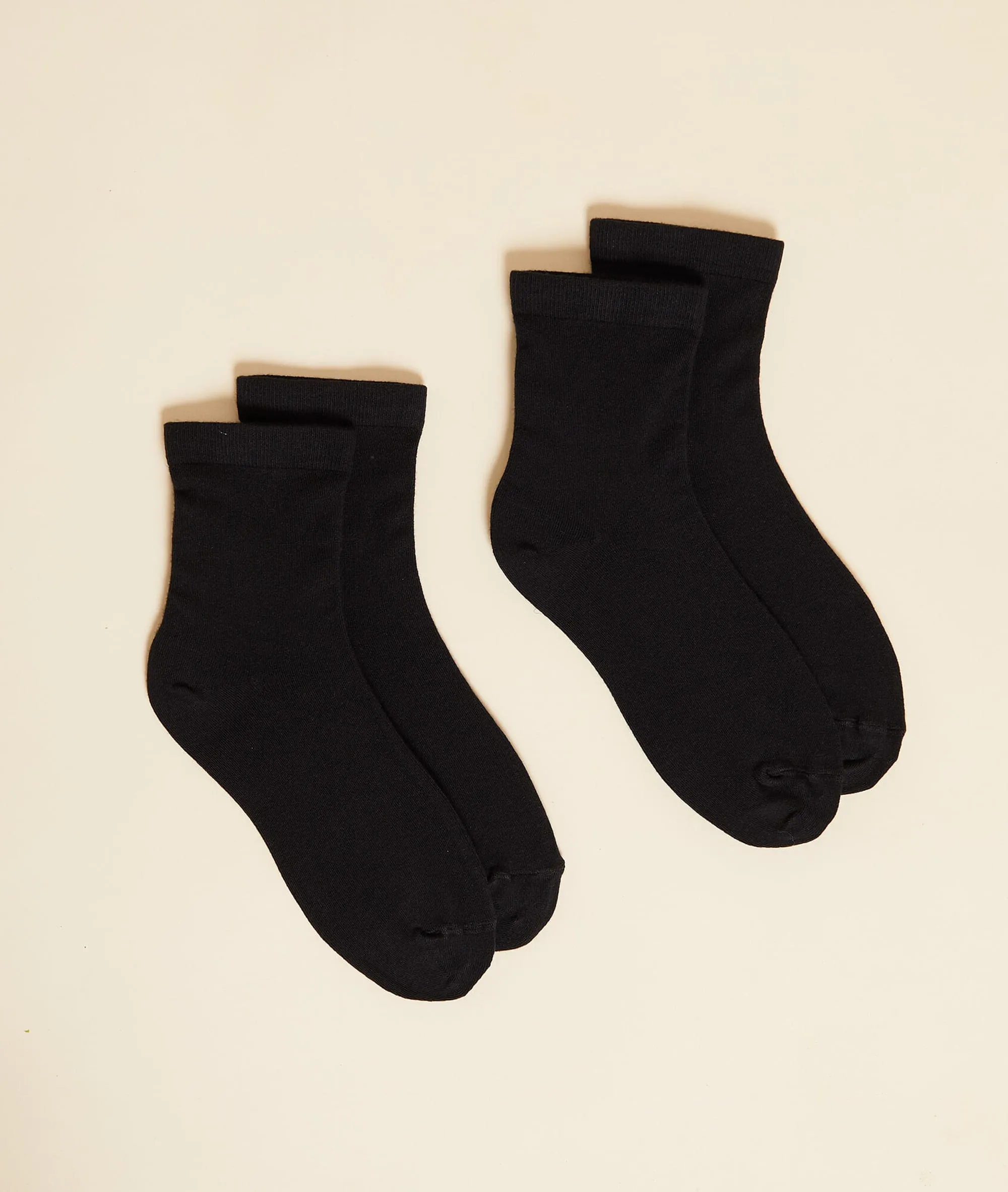 2 pares calcetines lisos WARM ME UP NOIR - ETAM