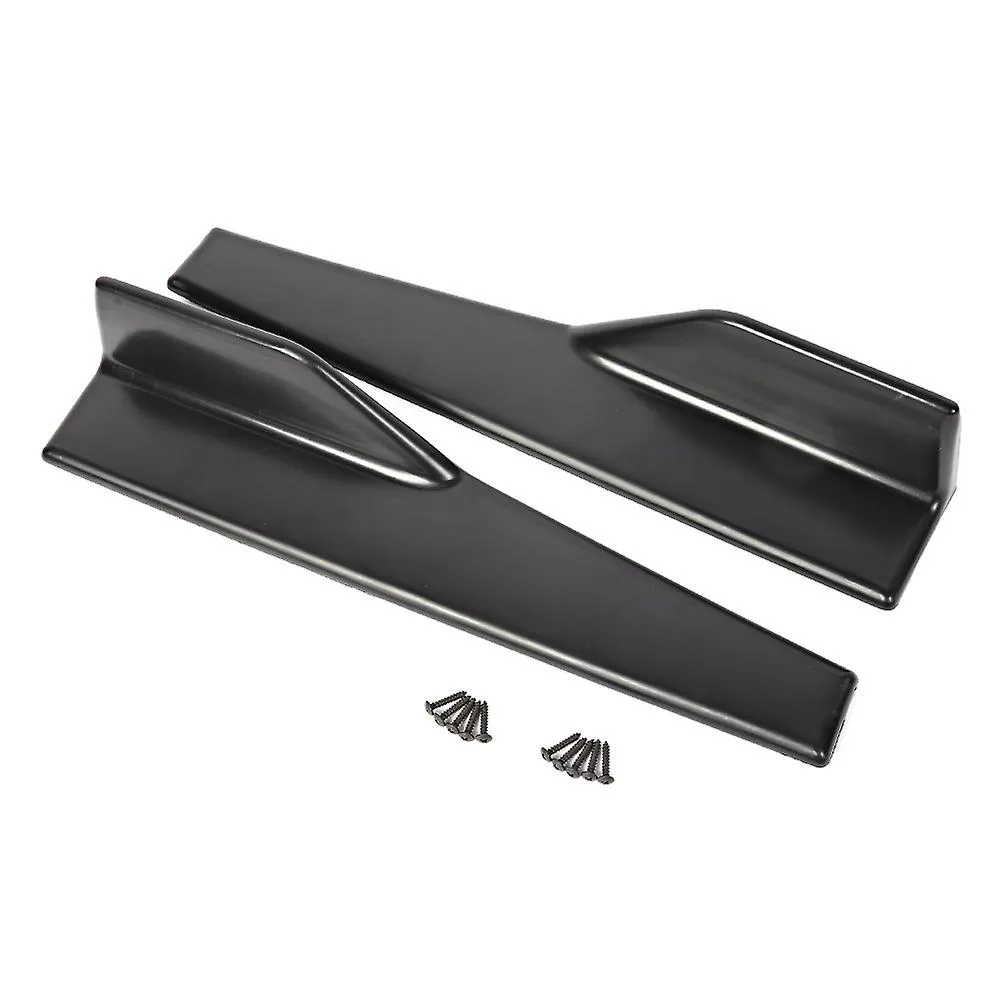 2pcs Universal Car Side Skirt Rocker Splitters Winglet Diffuser - Carbon Fiber Texture