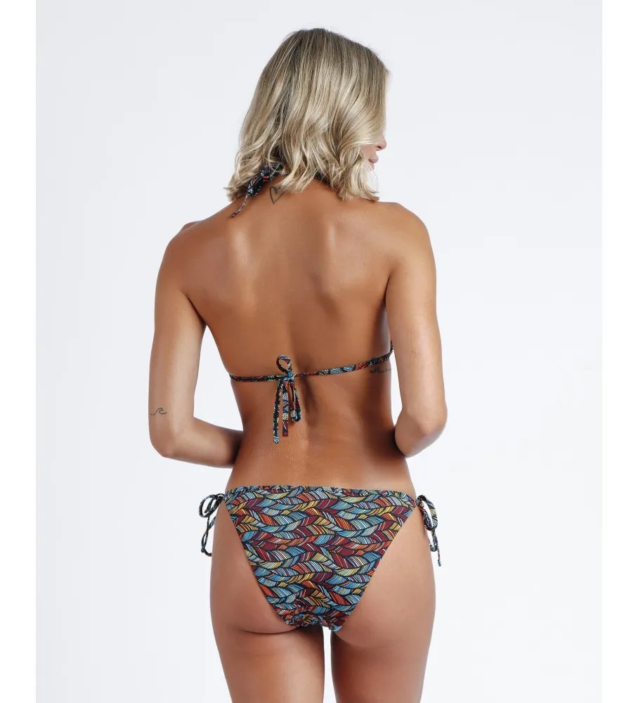 ADMAS BIKINI TRIANGULO PUSH UP ETHNIC FEATHERS TURQUESA