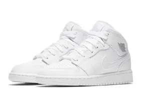 Air Jordan 1 Mid (GS) Shoe "White"