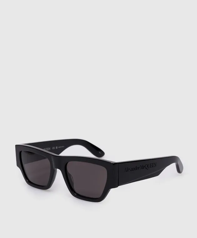 Alexander McQueen Angled logo sunglasses in black