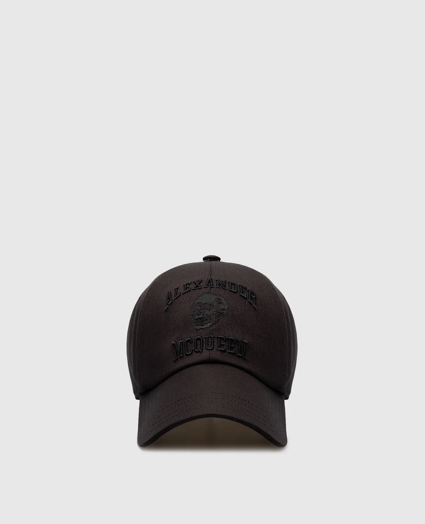 Alexander McQueen Black cap with Skull logo embroidery