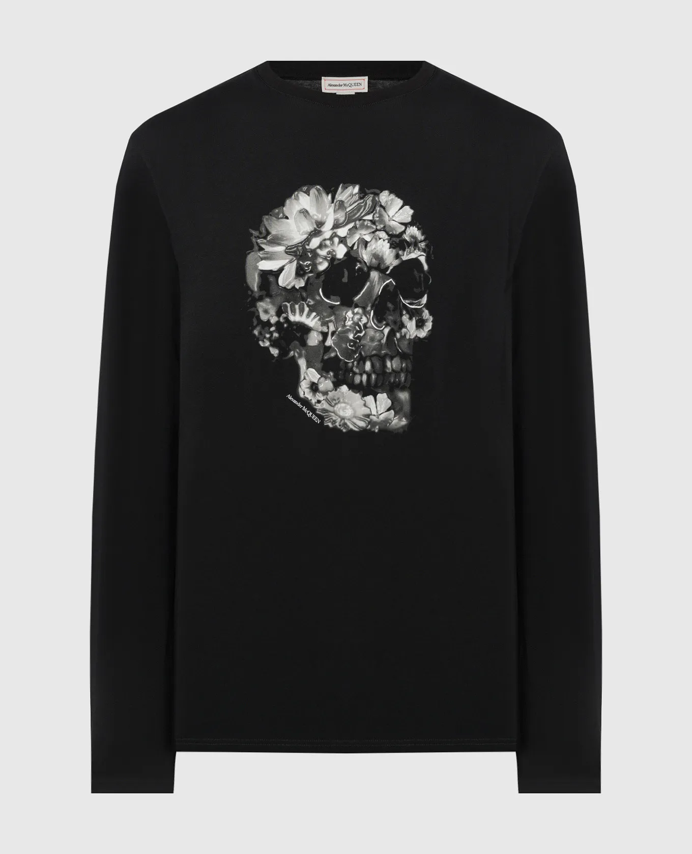 Alexander McQueen Black longsleeve with Wax Flower Skull print