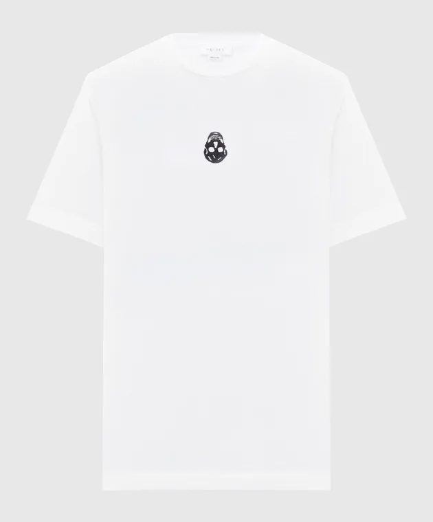 Alexander McQueen White T-shirt with branded embroidery