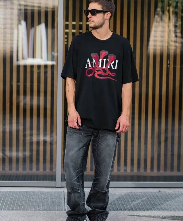 AMIRI Black Snake print t-shirt