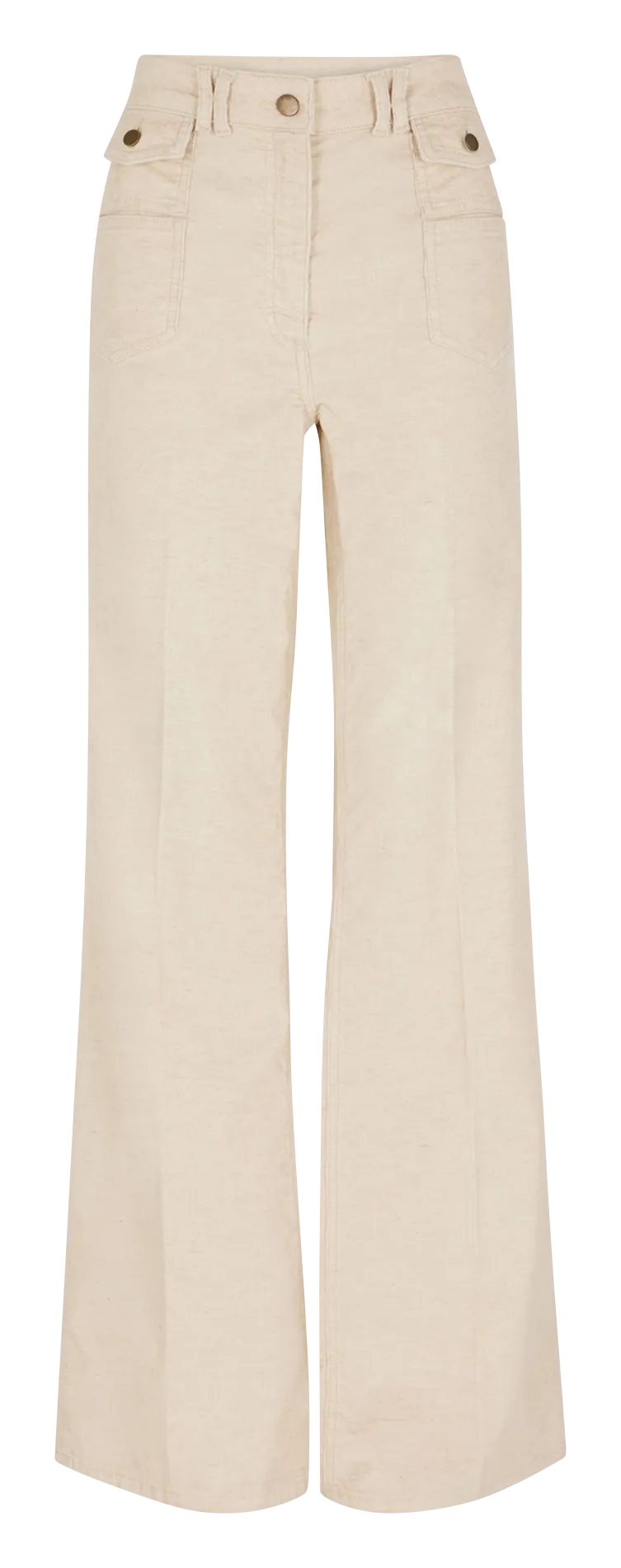 ANNA - Pantalón de pana ancho en beige