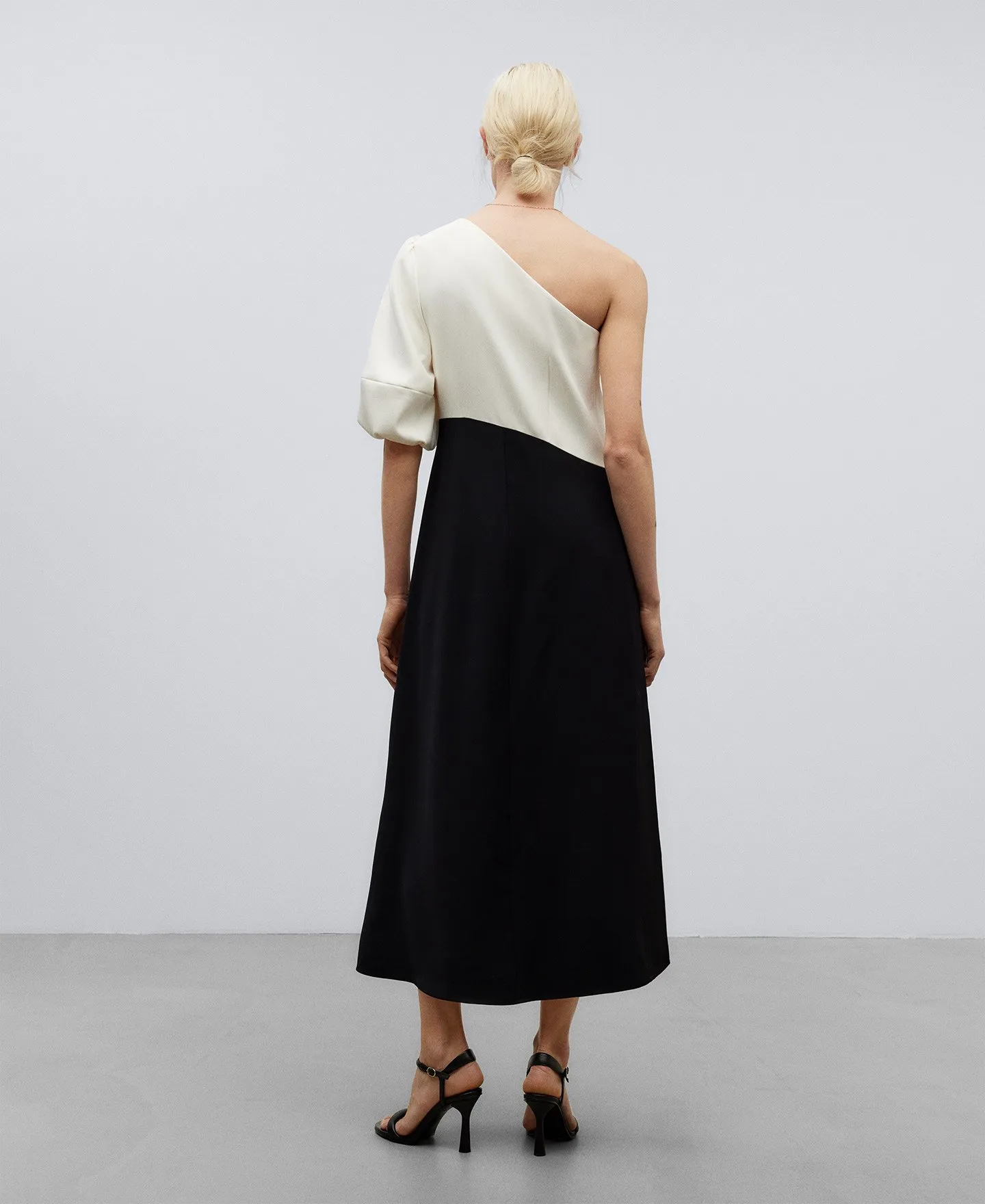 Asymmetrical two-tone dress woman