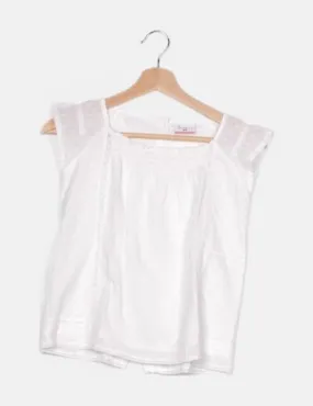 Bambalinas Blusa blanca escote bardot