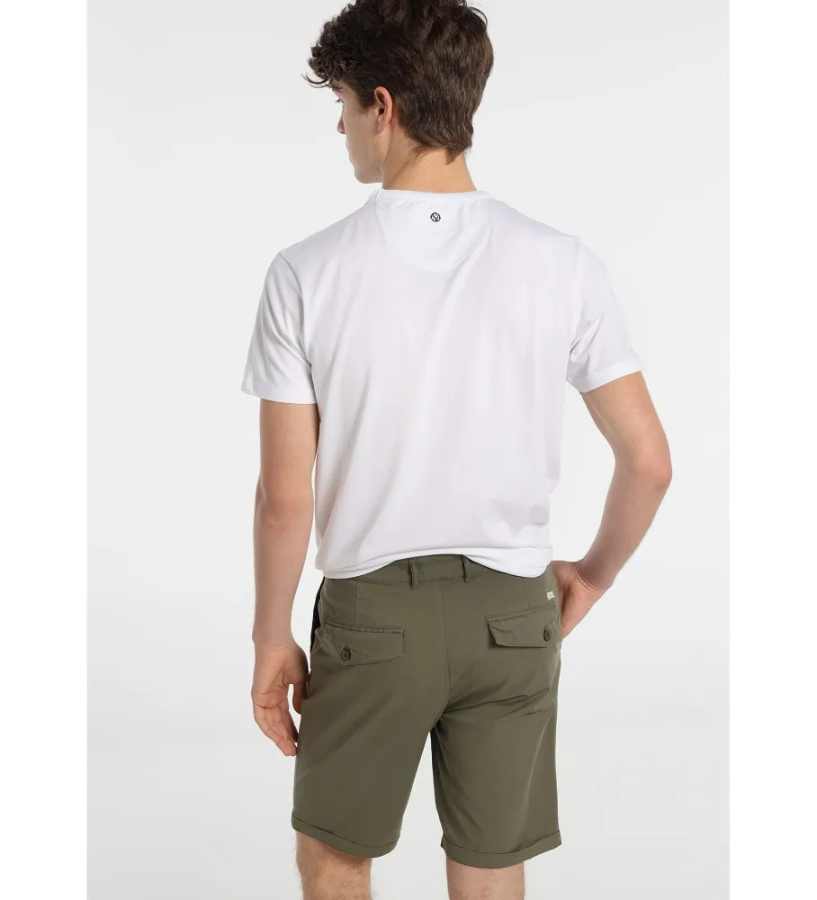 Bermudas Chino Saten kaki