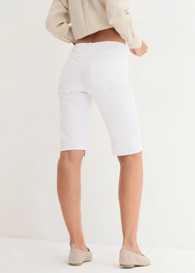 Bermudas elásticas (2 unidades) Blanco + azul blanqueado