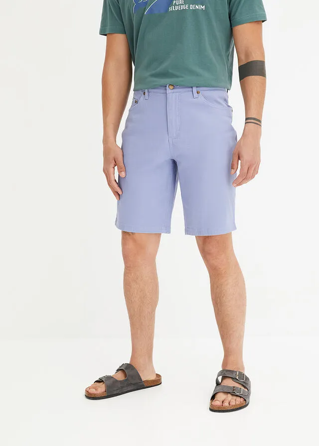 Bermudas elásticas, classic fit Azul claro