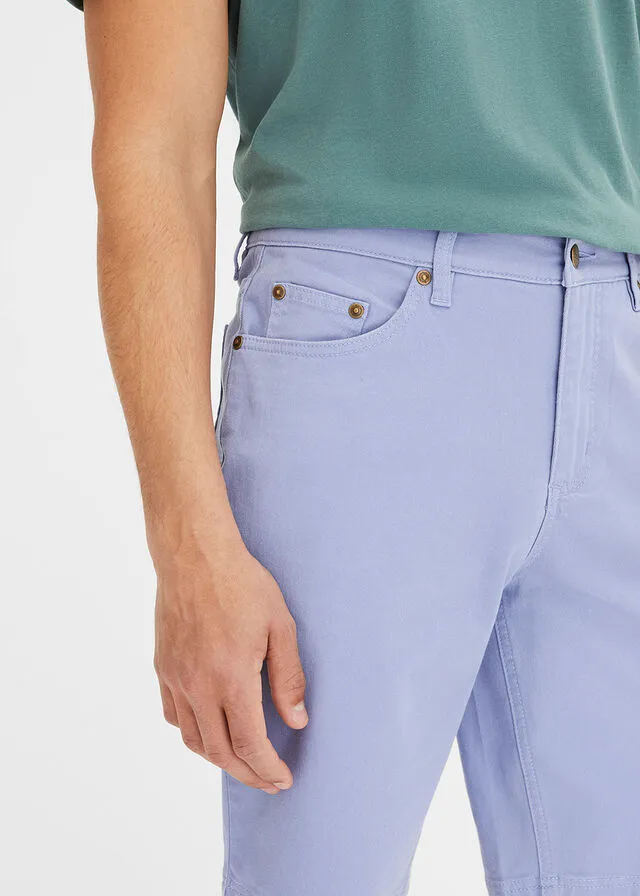 Bermudas elásticas, classic fit Azul claro