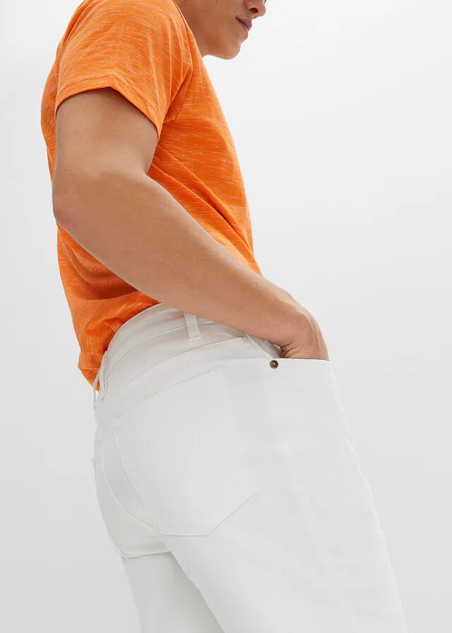 Bermudas elásticas, classic fit Blanco