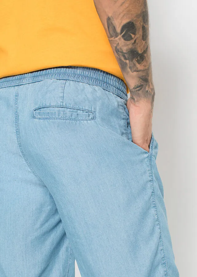 Bermudas sin cierre de TENCEL™ lyocell con corte holgado Denim claro