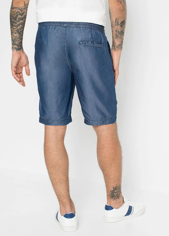 Bermudas sin cierre de TENCEL™ lyocell con corte holgado Denim