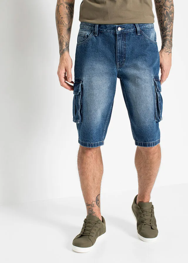 Bermudas vaquera tipo cargo de corte holgado Denim