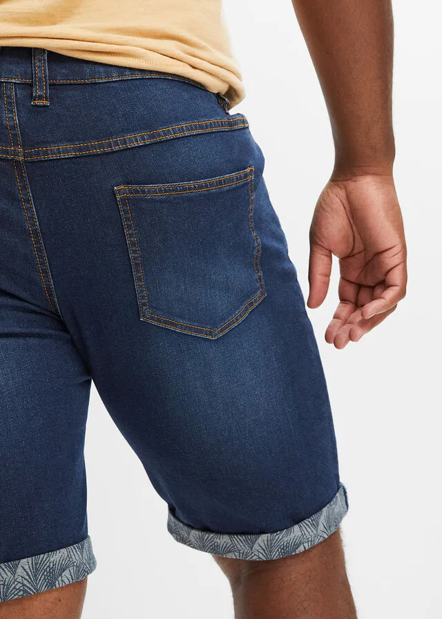 Bermudas vaqueras elásticas de corte regular Denim claro