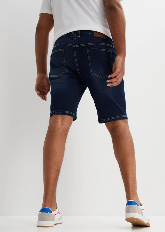 Bermudas vaqueras elásticas de corte regular Denim