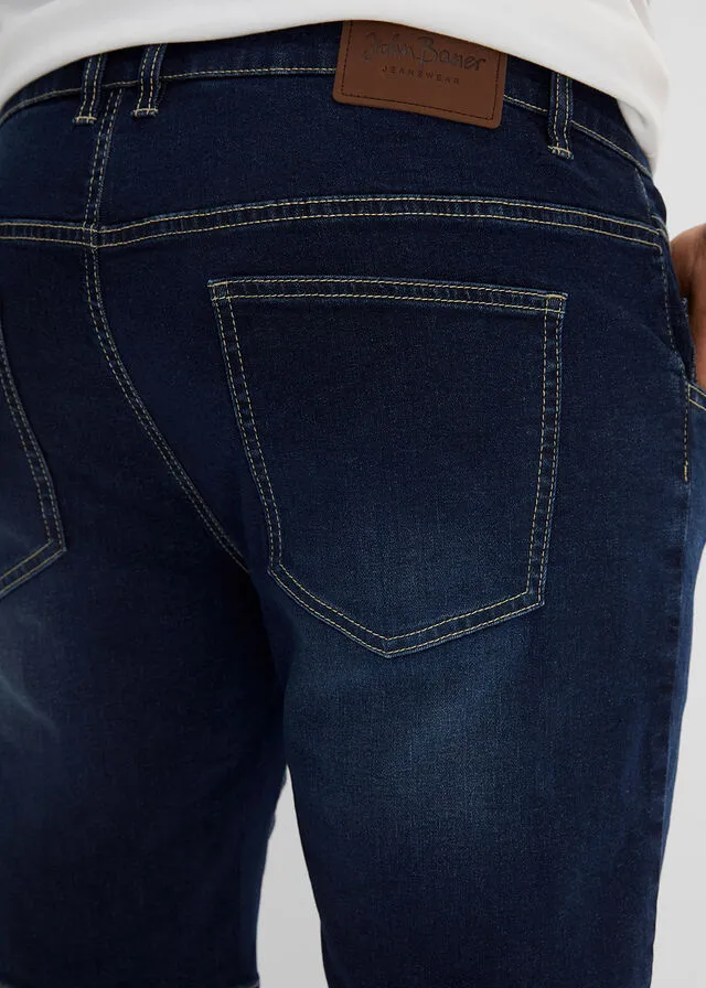 Bermudas vaqueras elásticas de corte regular Denim