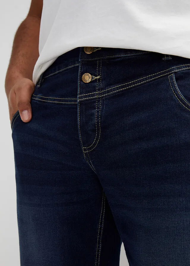 Bermudas vaqueras elásticas de corte regular Denim