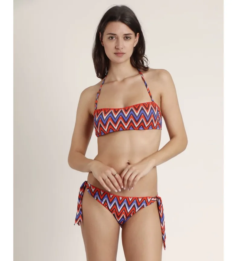 Bikini Bandeau Ethnic Waves naranja