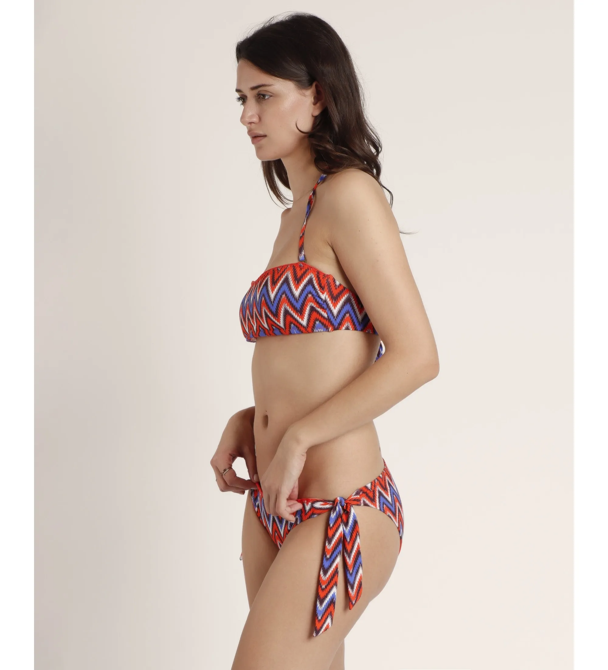 Bikini Bandeau Ethnic Waves naranja