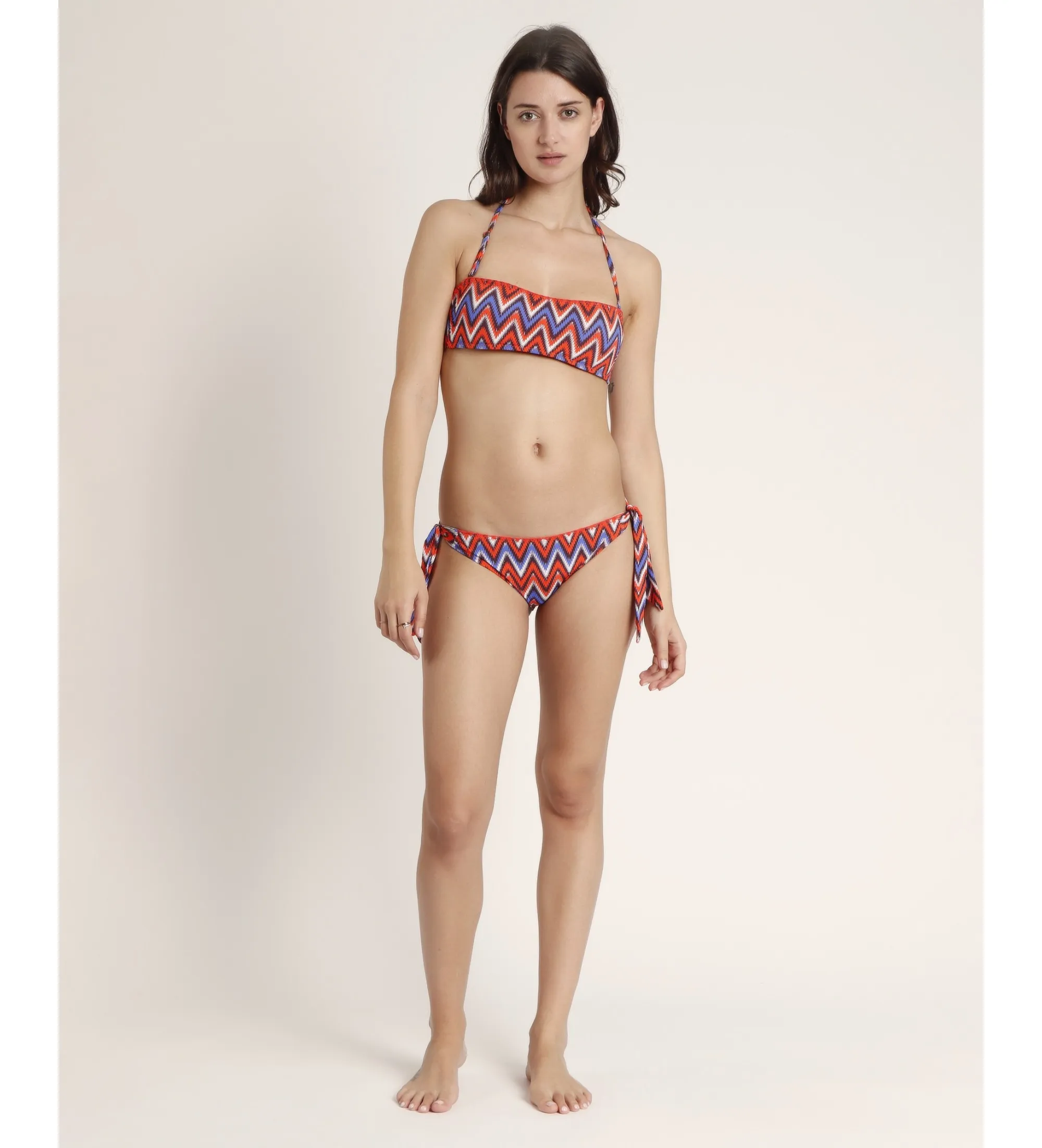 Bikini Bandeau Ethnic Waves naranja