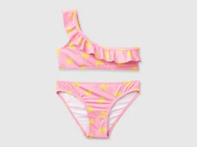 Bikini rosa con estampado de mariposas