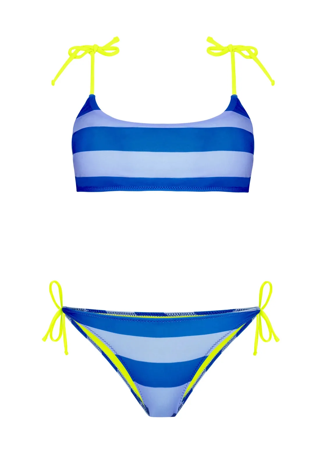 BIKINI TOP RAYAS AZUL