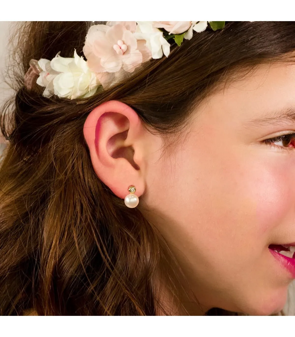 Boucles d'oreilles Enfant Imelda Or Jaune 18K Toi et moi