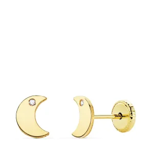 Boucles d'oreilles Fille Or 18K Moana Lune Line 6 mm