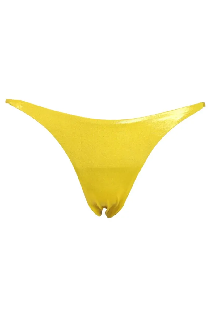 Braguita de bikini amarillo brillante con lazo lateral