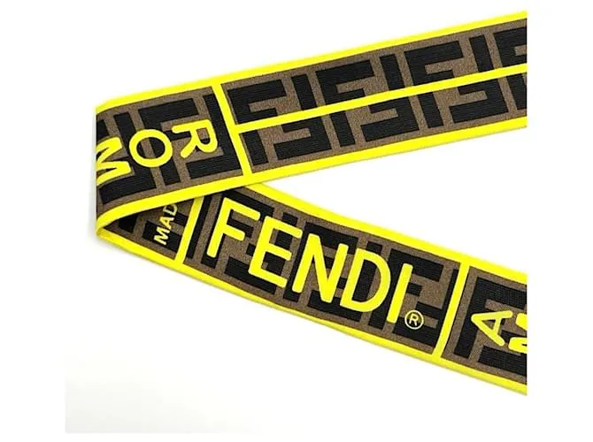 Bufanda Bandana Wrappy Mujer Fendi Negro Amarillo 