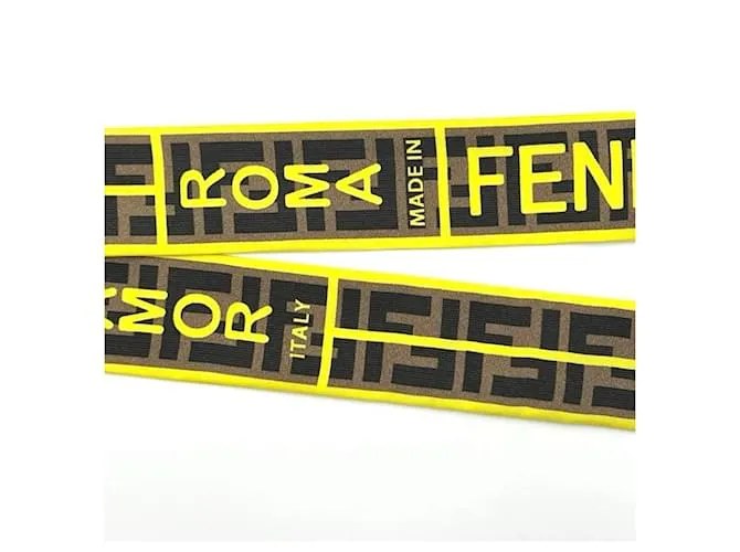 Bufanda Bandana Wrappy Mujer Fendi Negro Amarillo 