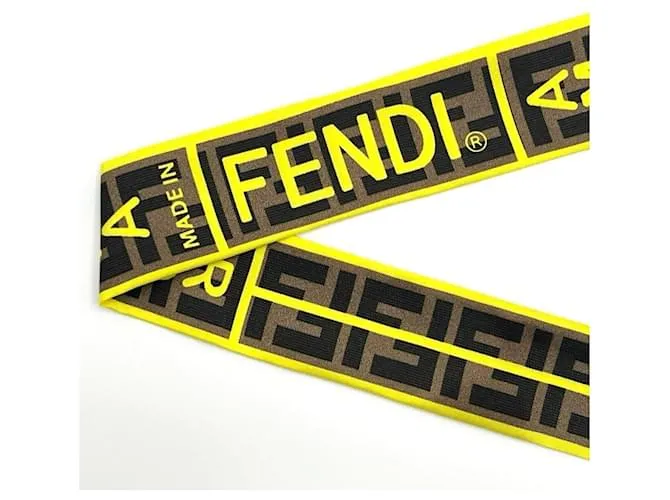 Bufanda Bandana Wrappy Mujer Fendi Negro Amarillo 