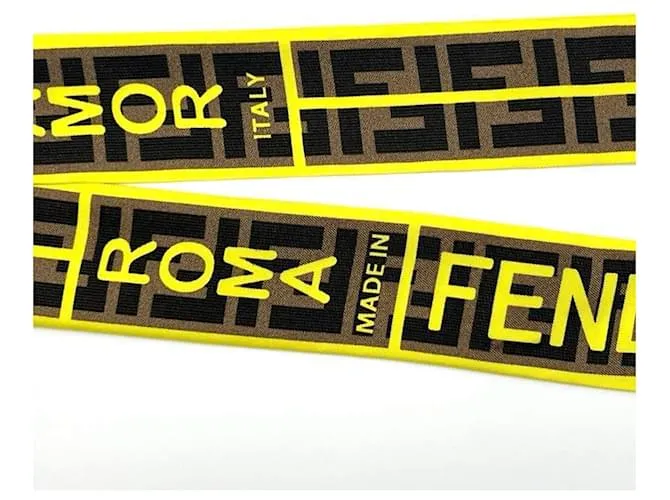 Bufanda Bandana Wrappy Mujer Fendi Negro Amarillo 