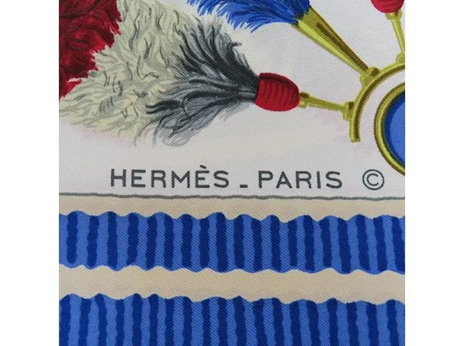 Bufanda de seda Hermès Carre 90 Azul 