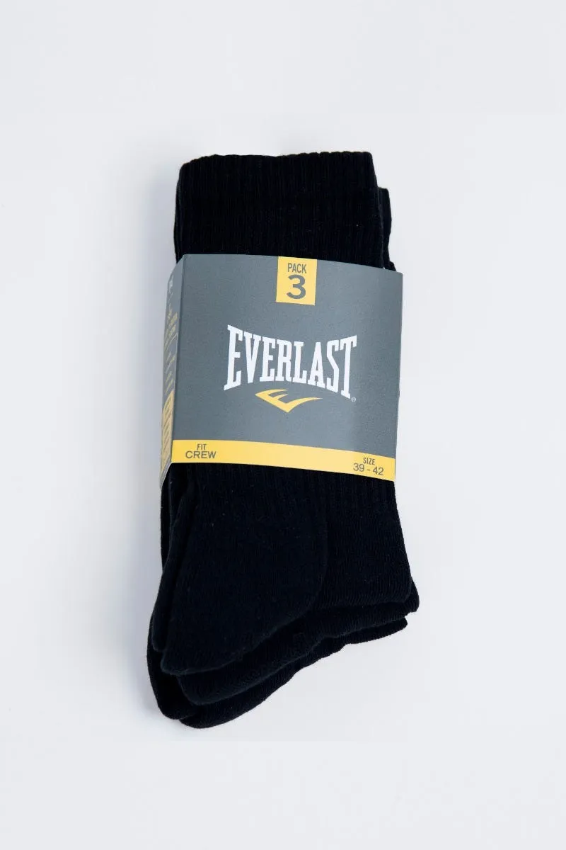 Calcetines 3 Pares Hombre Everlast Crew Negro