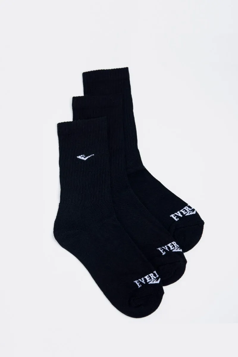 Calcetines 3 Pares Hombre Everlast Crew Negro