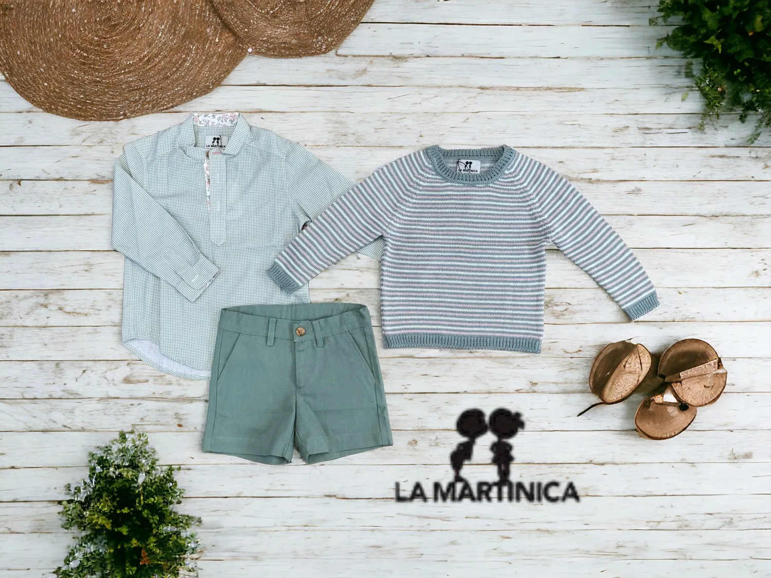 Camisa con pantalón y jersey de La Martinica Colección Kids & Baby