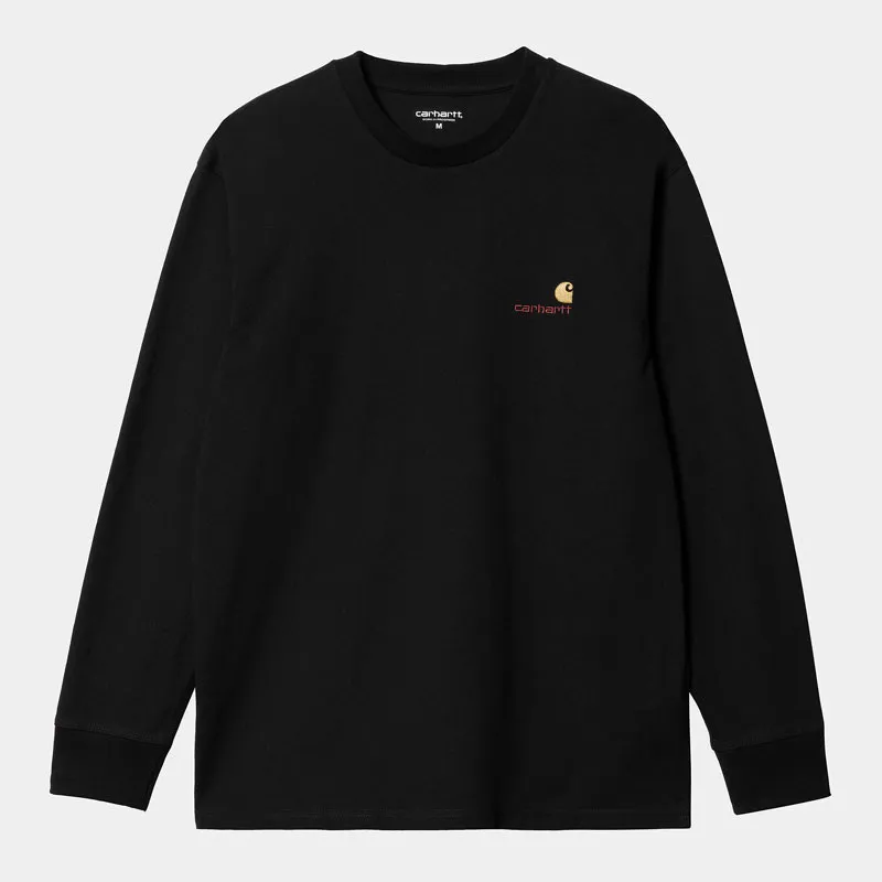 Camiseta Carhartt WIP: LS American Script T Shirt (Black)