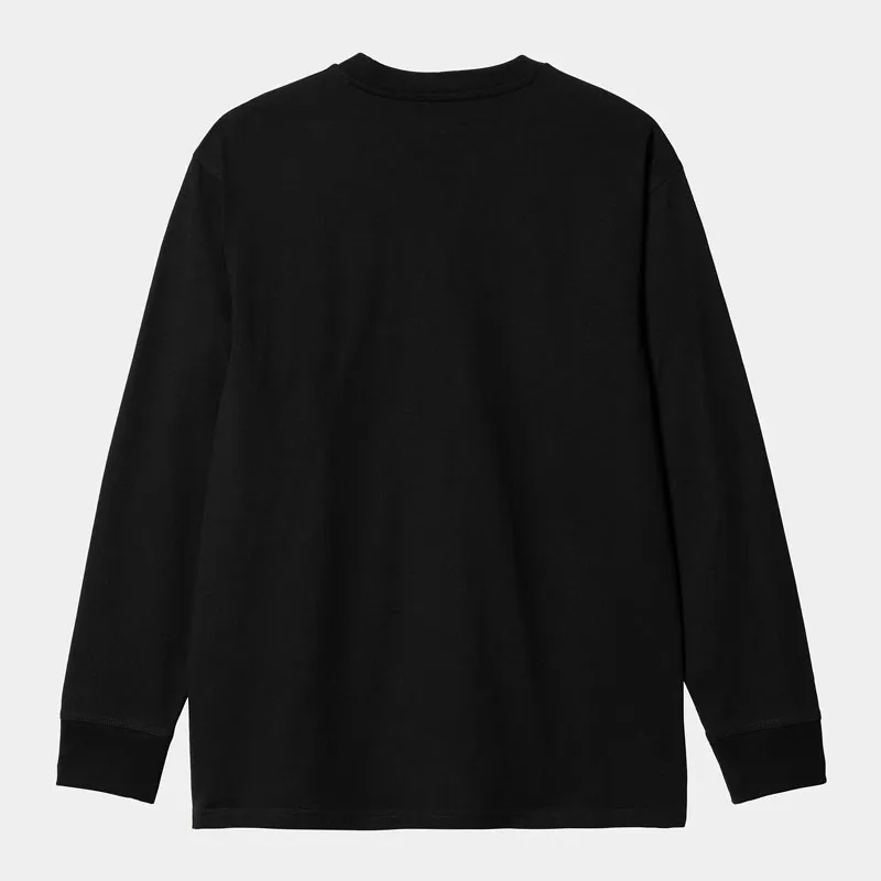 Camiseta Carhartt WIP: LS American Script T Shirt (Black)