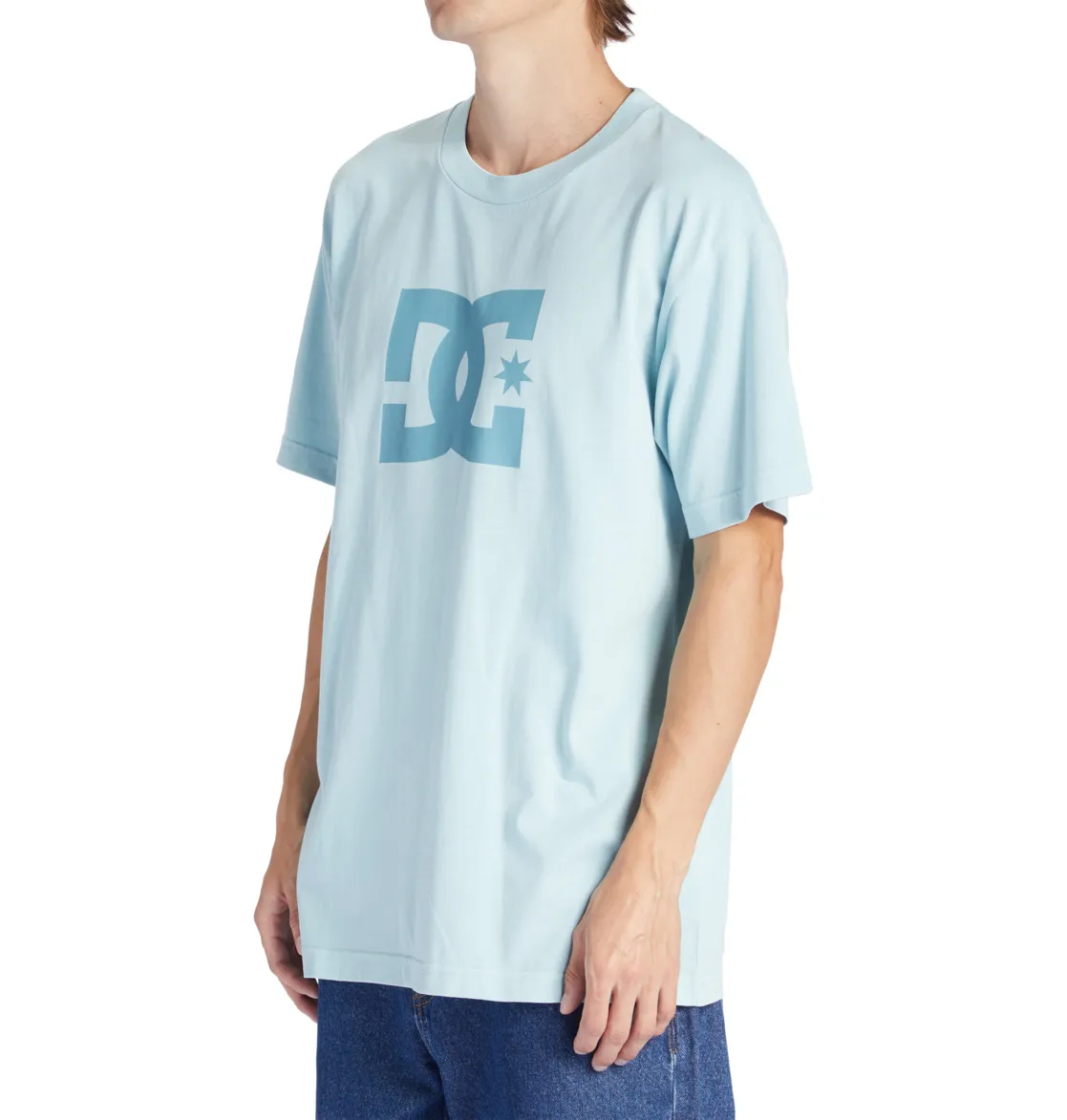 Camiseta de hombre  DC manga corta DC STAR PIGMENT DYE -Forget Me Not Enzyme Wash REF-ADYZT05223 (bglw) AZUL