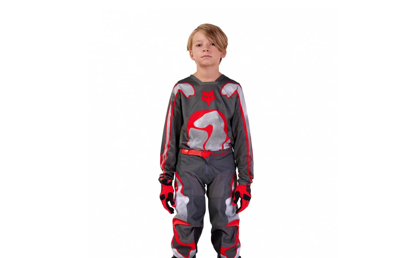 Camiseta Fox Infantil 180 Atlas Gris Rojo |31428-037|