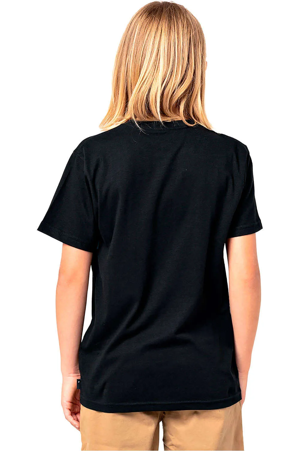 Camiseta RIP CURL Niño manga corta surfera Block Party Boy Black Ref. KTEYB4 Negra Inspiración polinesia flores