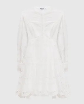 Charo Ruiz Franca white shirt dress with broderie embroidery