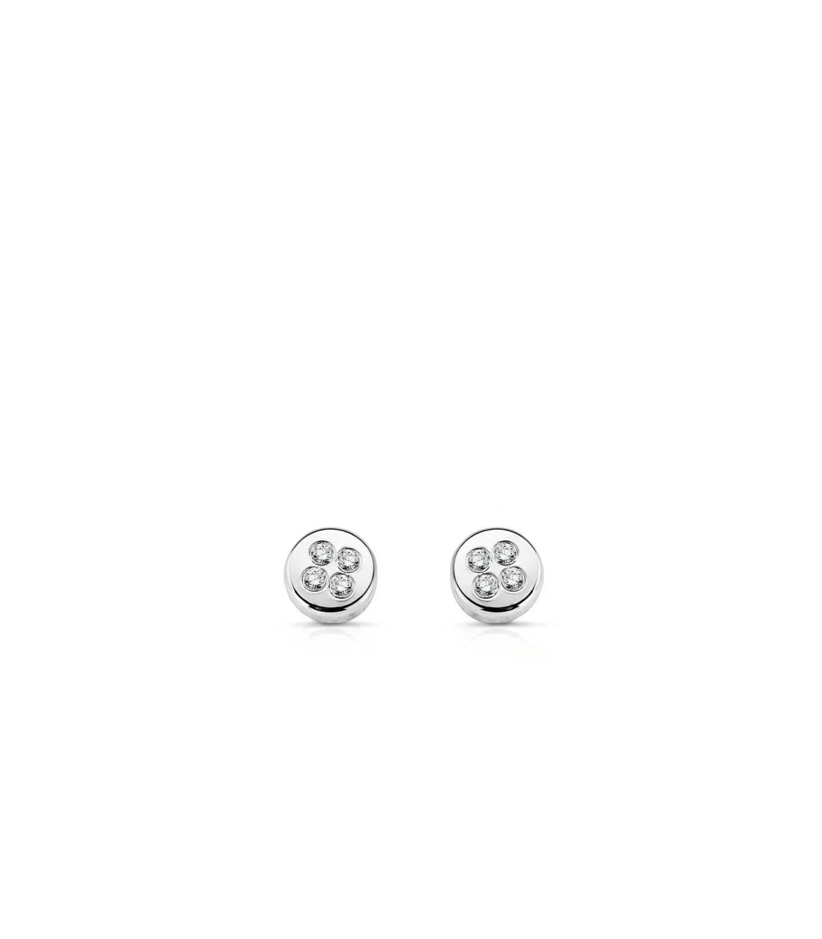 Clous d'oreilles or blanc Elma 18 Carats