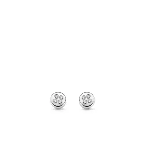 Clous d'oreilles or blanc Elma 18 Carats